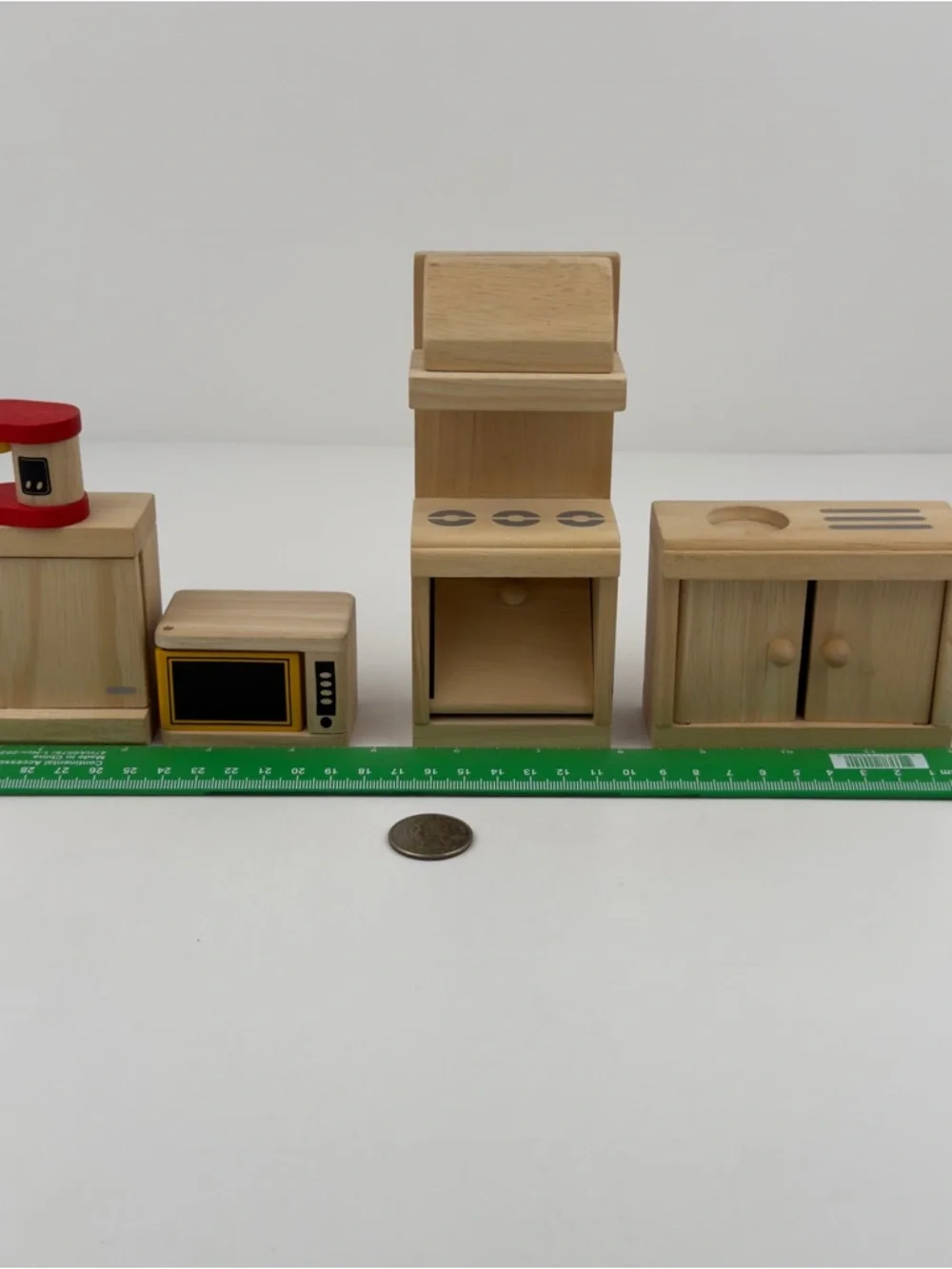 PlanToys Wooden Dollhouse Kitchen Appliances Microwave Coffee Pot Montessori